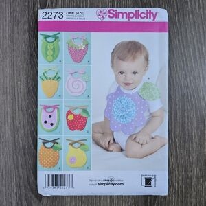NEW Simplicity 2273 Baby Bibs Pattern